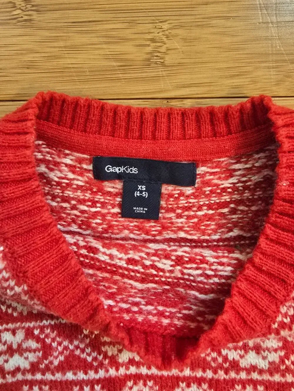 GapKids Red Fair Isle Snowflake Sweater XS (4-5 Years)